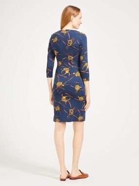 J. McLaughlin Navy Equestrian Belt Catalina Cloth Dress S